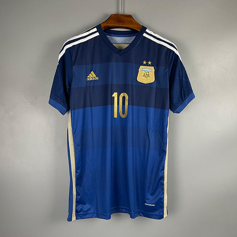 Argentina Away 2014 Retro Football Shirt MESSI 10 – Soccer Studio