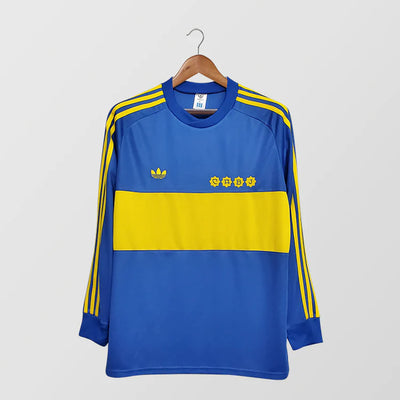 Boca Juniors 1981 Home - Retro Football Shirt - MARADONA 10 - Long Sleeve